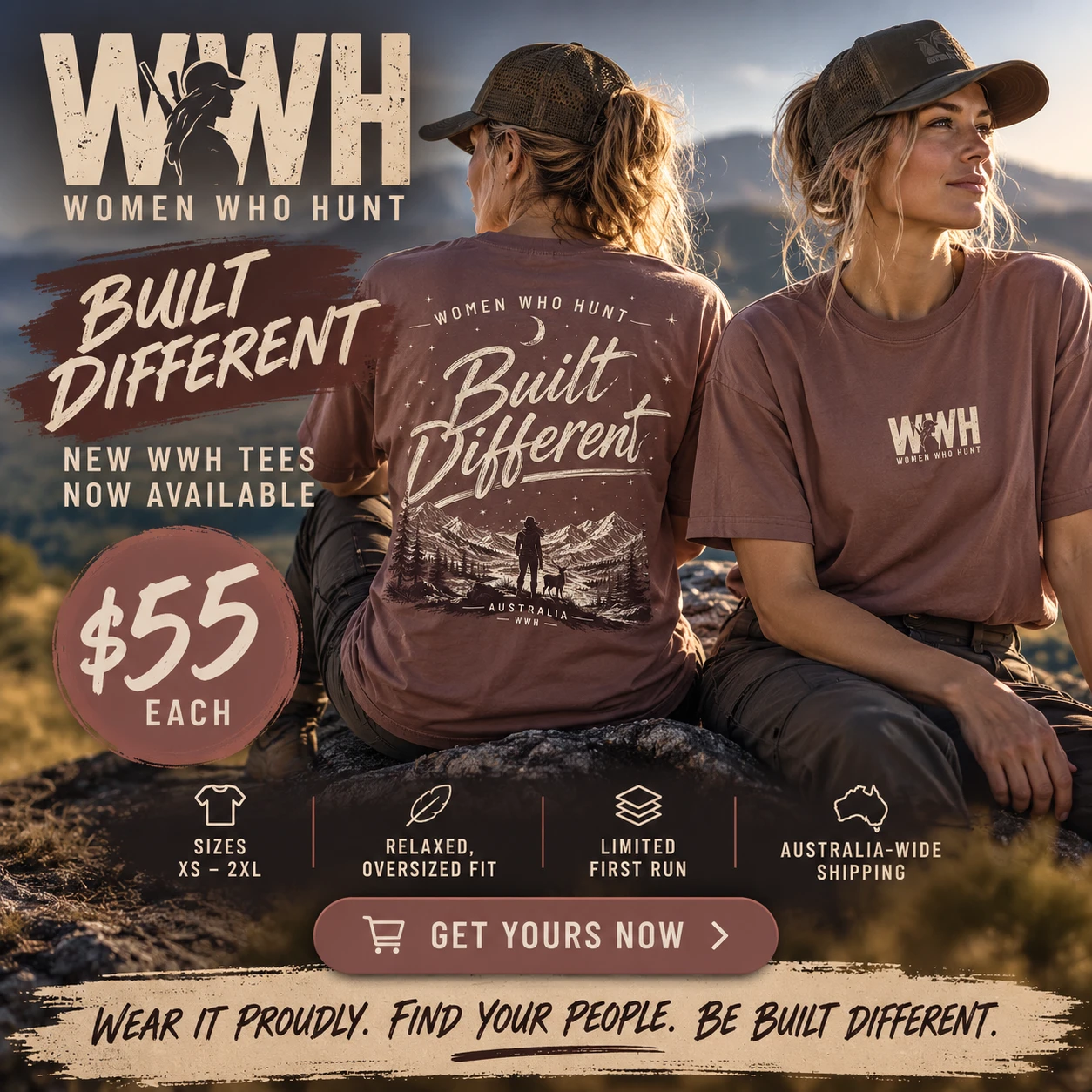 Women Who Hunt Built Different tees